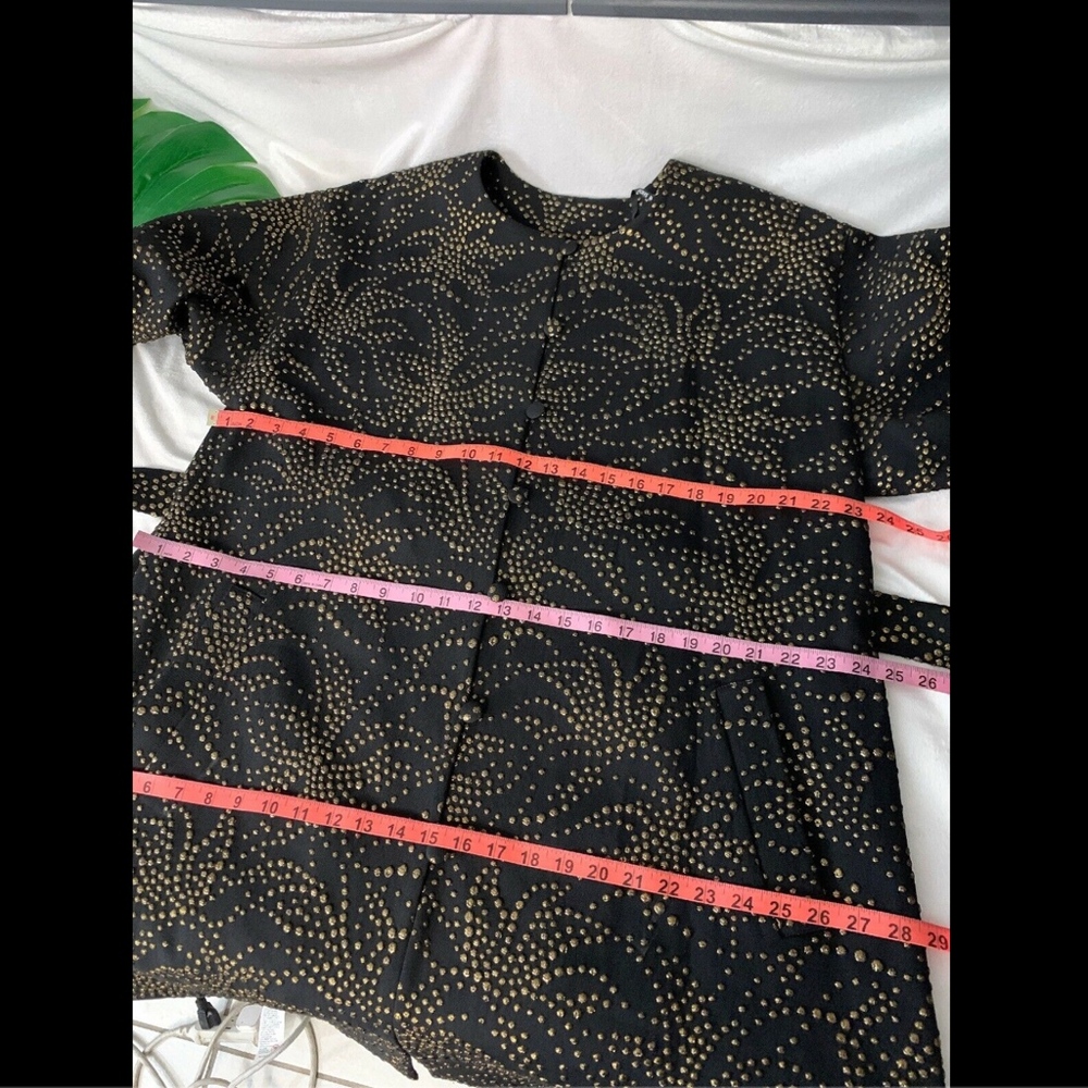 NWT $388 Tadashi Shoji Pollux Droplet Oversized Jacquard Coat [SZ‎ Large ] - Picture 7 of 8